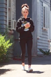 Lily Collins - Leaves Pilates class in Hollywood