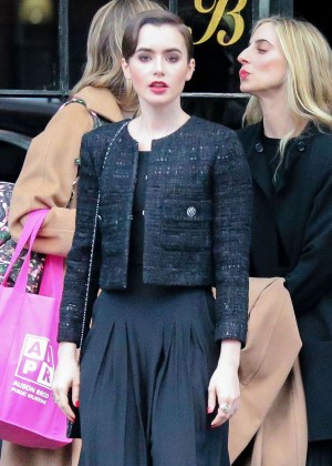 Lily Collins - Leaving her hotel in NYC