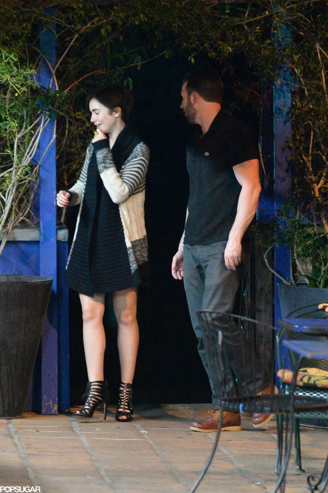 Lily Collins - On a Date with Chris Evans in Los Angeles