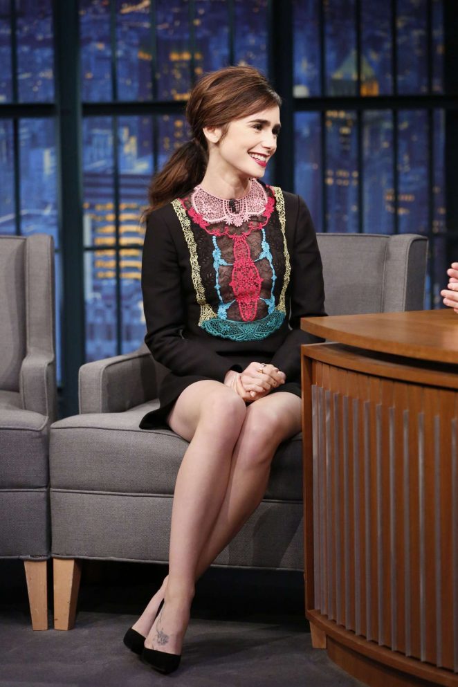 Lily Collins on 'Late Night with Seth Meyers' in New York City