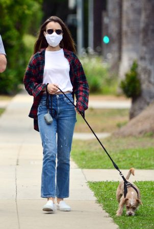 Lily Collins - Out for a walk in Beverly Hills