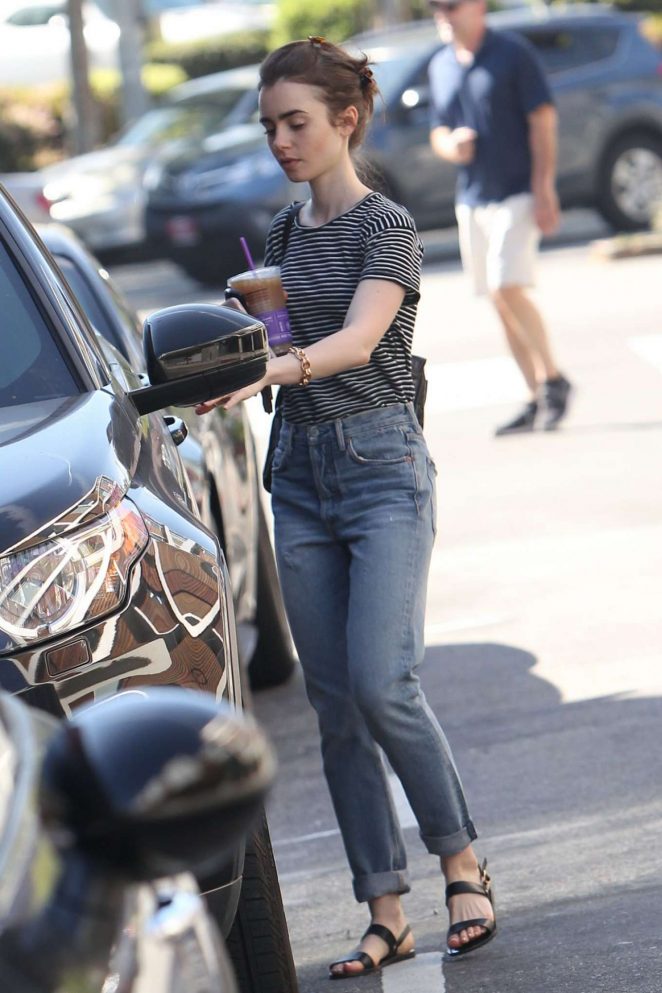 Lily Collins Out For Coffee in West Hollywood