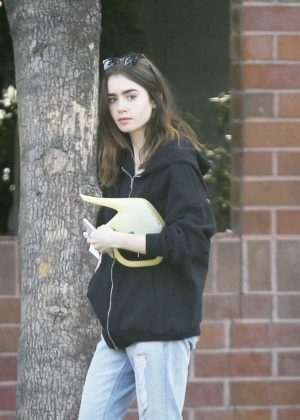 Lily Collins out in Beverly Hills