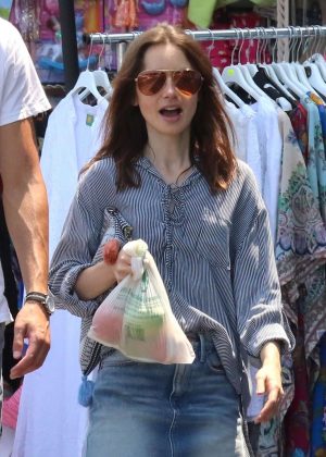 Lily Collins out in Ischia