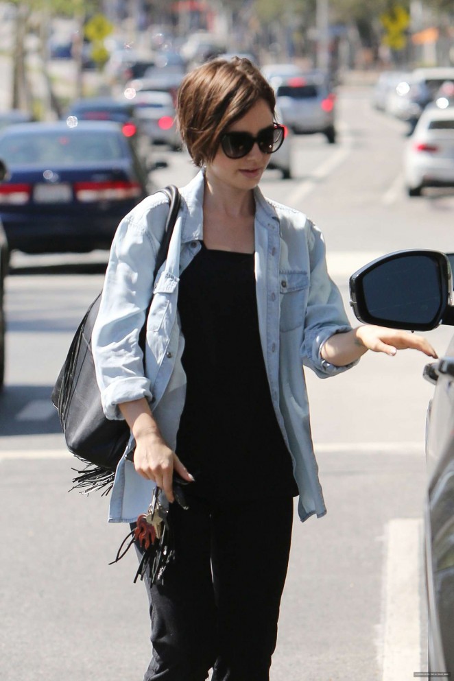 Lily Collins out in LA
