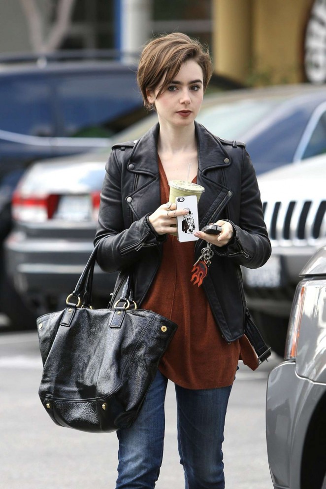 Lily Collins in Jeans out in West Hollywood