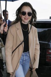 Lily Collins - Seen leaving her hotel in Paris
