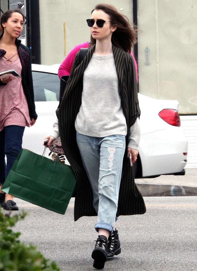 Lily Collins - Shopping in Los Angeles