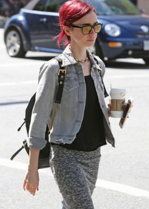 Lily Collins Shopping in Vancouver