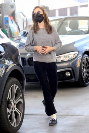 Lily Collins - Spotted at a gas station in West Hollywood