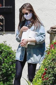 Lily Collins - Visiting family house in Los Angeles