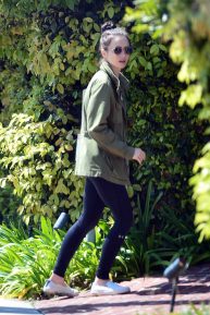 Lily Collins walking Redford in Beverly Hills