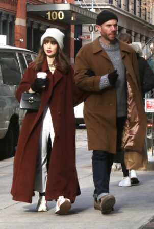 Lily Collins - With Charlie McDowell seen around Noho in New York