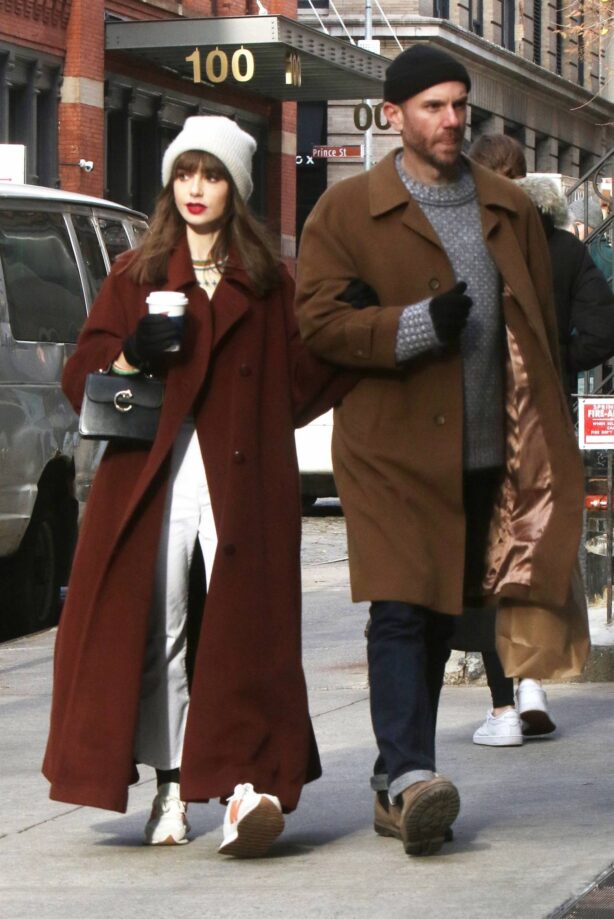 Lily Collins - With Charlie McDowell seen around Noho in New York