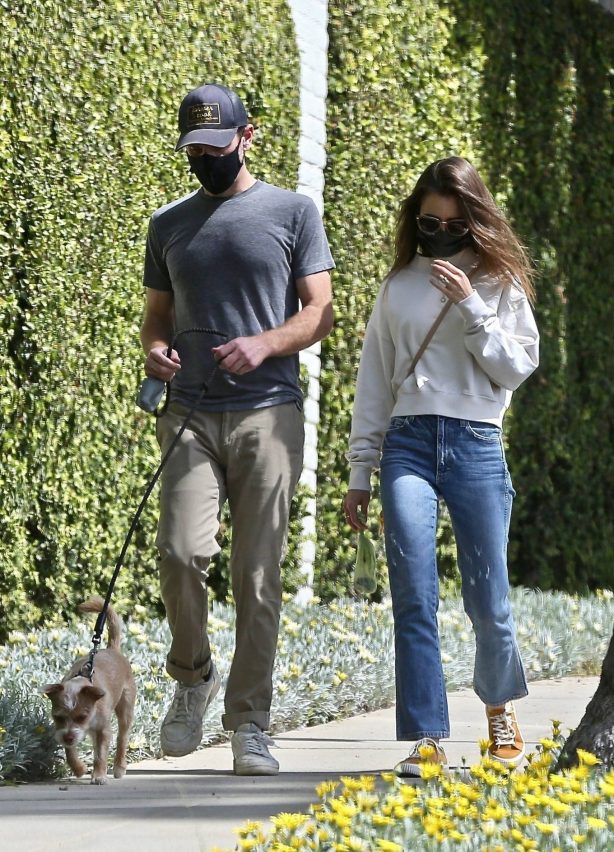 Lily Collins - With her Charlie McDowell stroll in Los Angeles