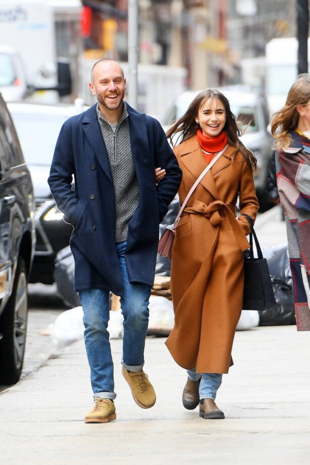 Lily Collins - With her husband Charlie McDowell take a stroll in SoHo