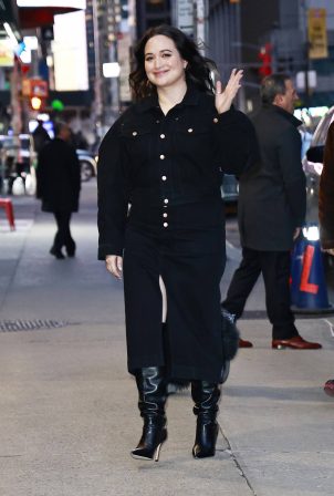 Lily Gladstone - Arriving at the Late Show with Stephen Colbert in New York