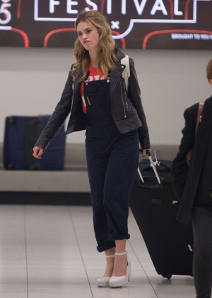 Lily James - Adelaide airport in Australia