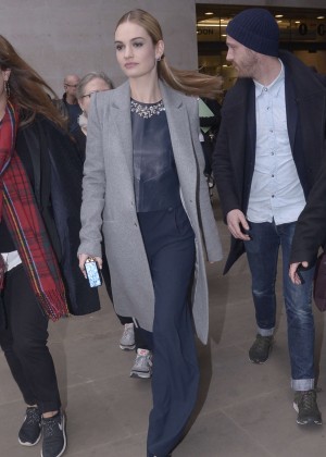 Lily James at BBC Radio 1 in London