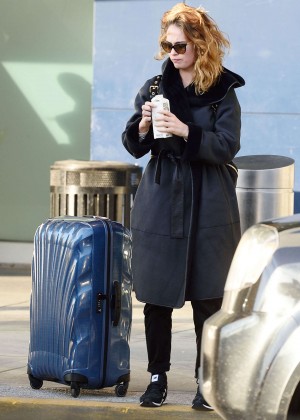 Lily James at JFK Airport in New York