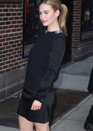 Lily James at Late Show with David Letterman in NY