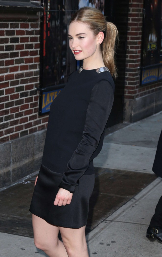 Lily James at Late Show with David Letterman in NY