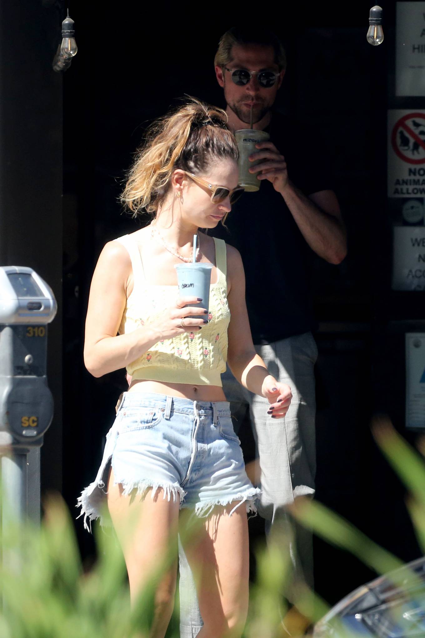 Lily James - Dons Daisy Dukes with boyfriend Michael Shuman out in California