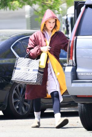 Lily James - Filming 'Swiped' in Los Angeles