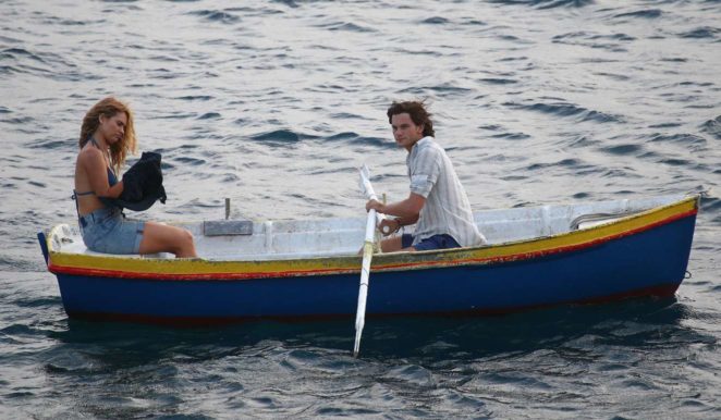 Lily James in a blue bikini filming scenes for new Mama Mia sequel - Croatian island