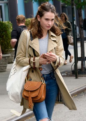 Lily James in Ripped Jeans out in New York City