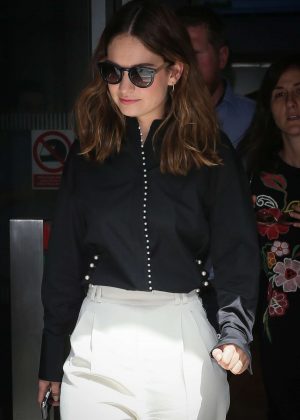 Lily James - Leaving BBC Radio Two studios in London