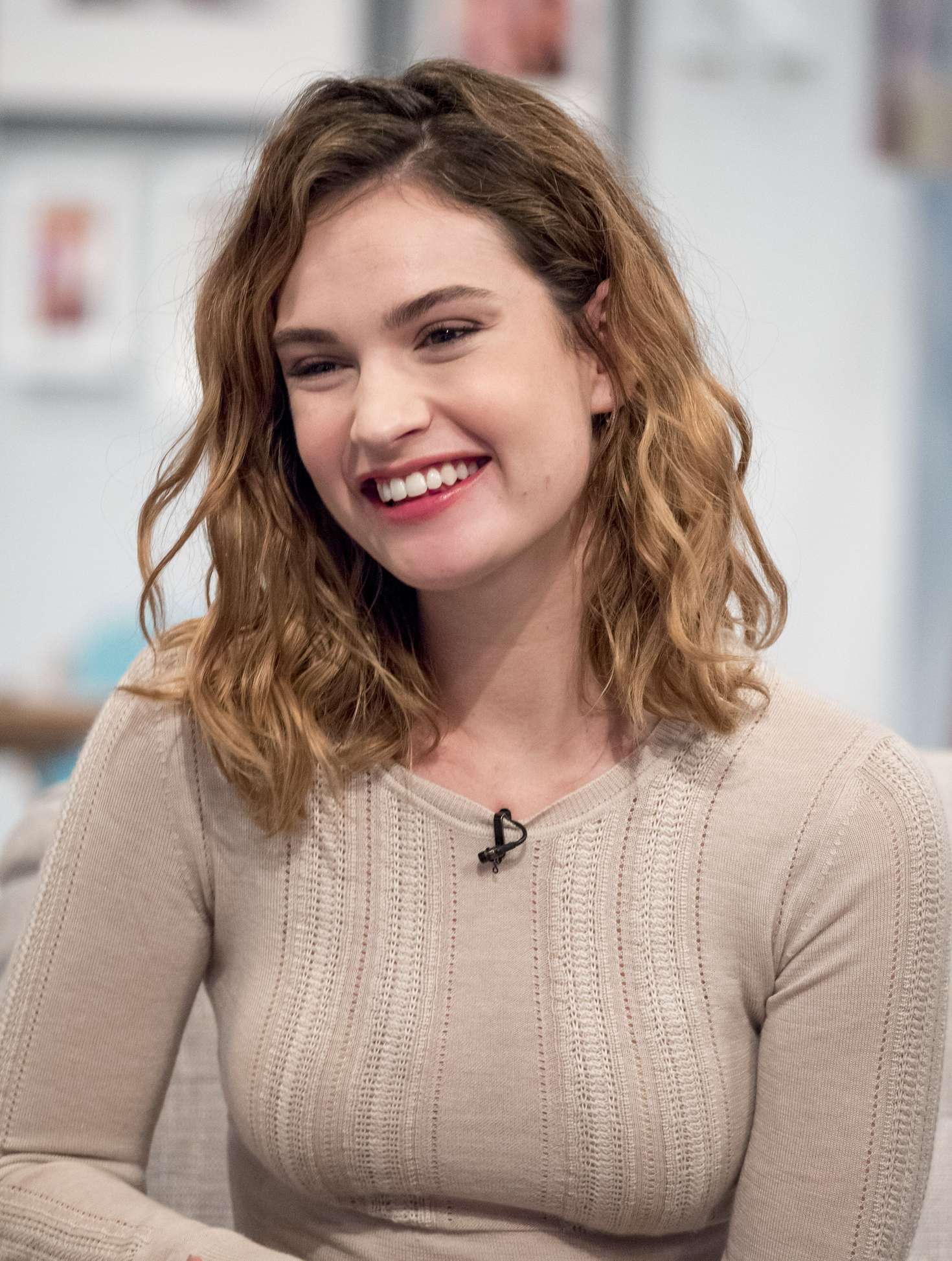 Lily James - 'Lorraine' TV show in London. 