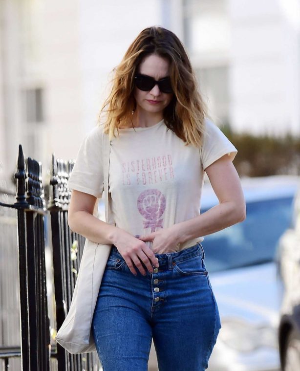 Lily James seen on her 31st Birthday in Primrose Hill