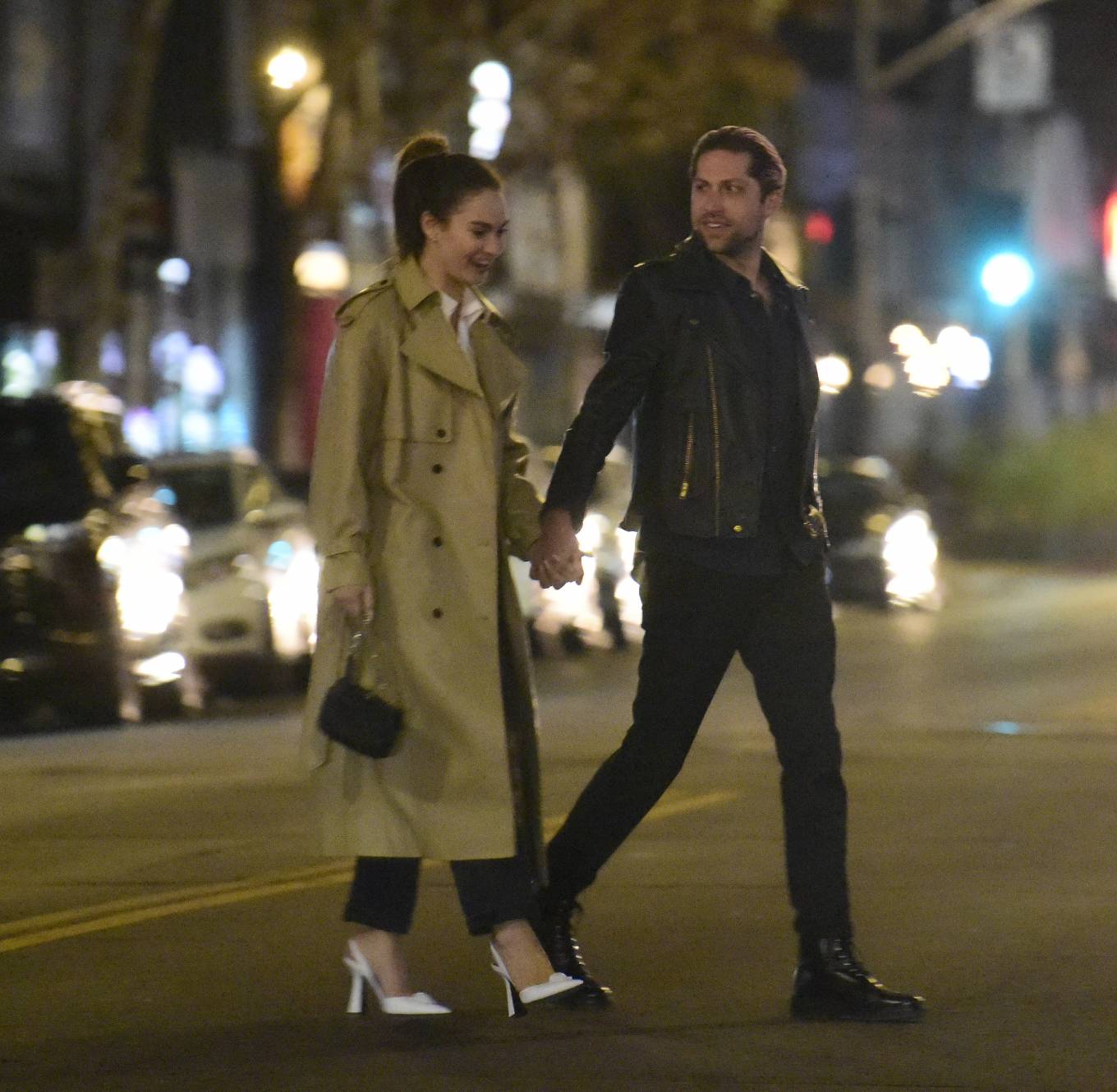 Lily James - With boyfriend Michael Shuman out in Los Angeles