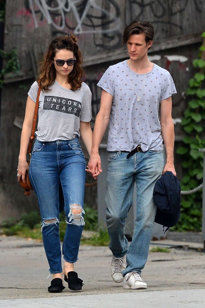 Lily James with boyfriend out in New York City