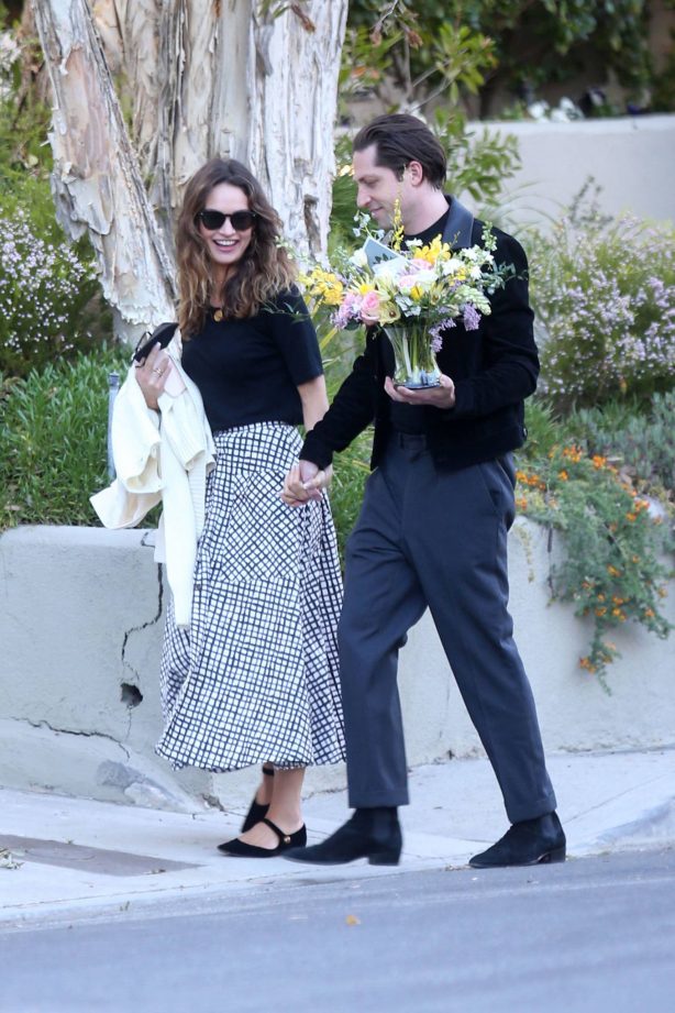 Lily James - With her musician boyfriend Michael Shuman in Los Angeles