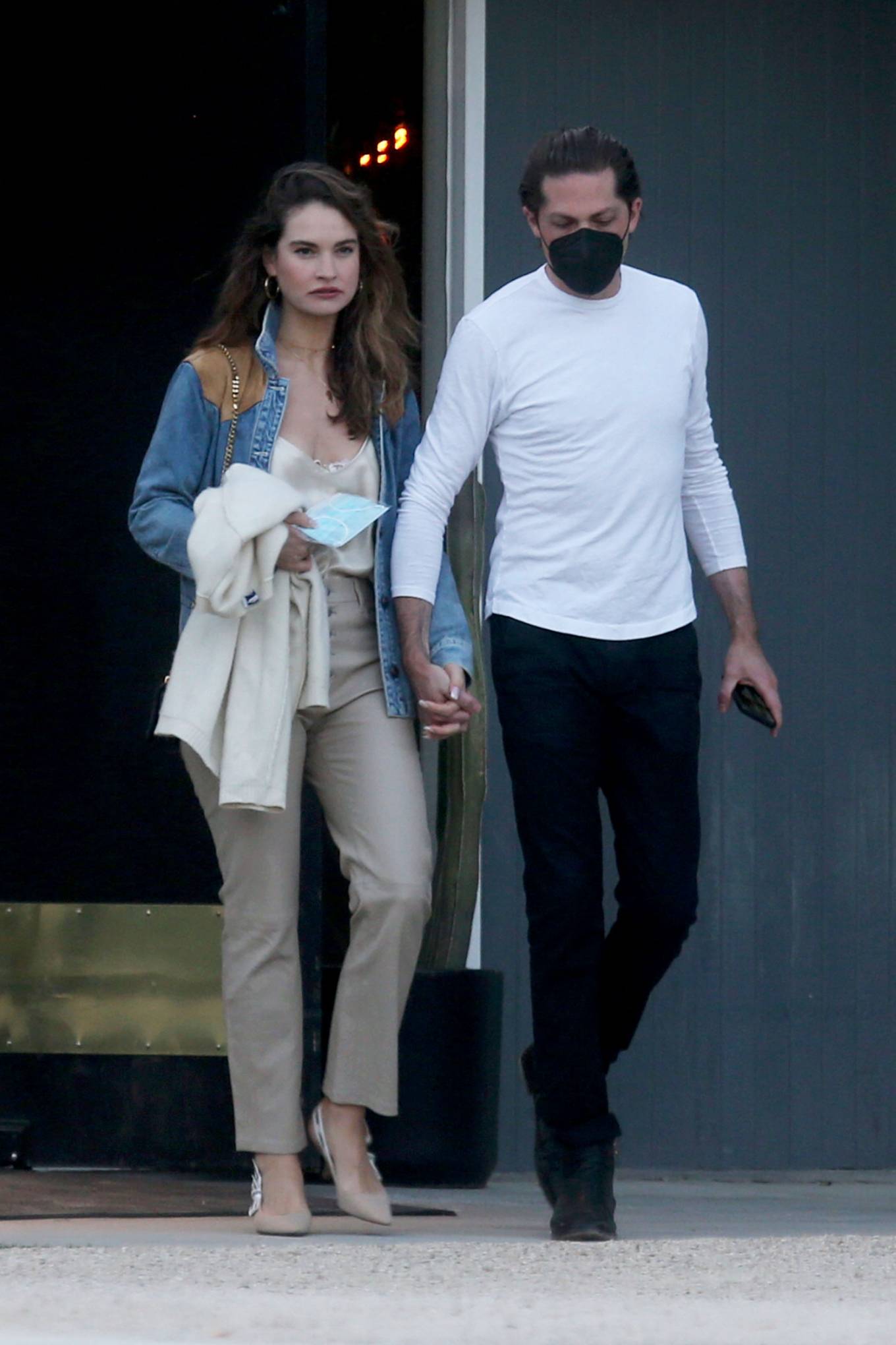 Lily James - With Michael Shuman in Palm Springs