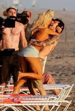 Lily James - With Sebastian Stan ending of Pamela Anderson and Tommy Lee set on a Mexican beach