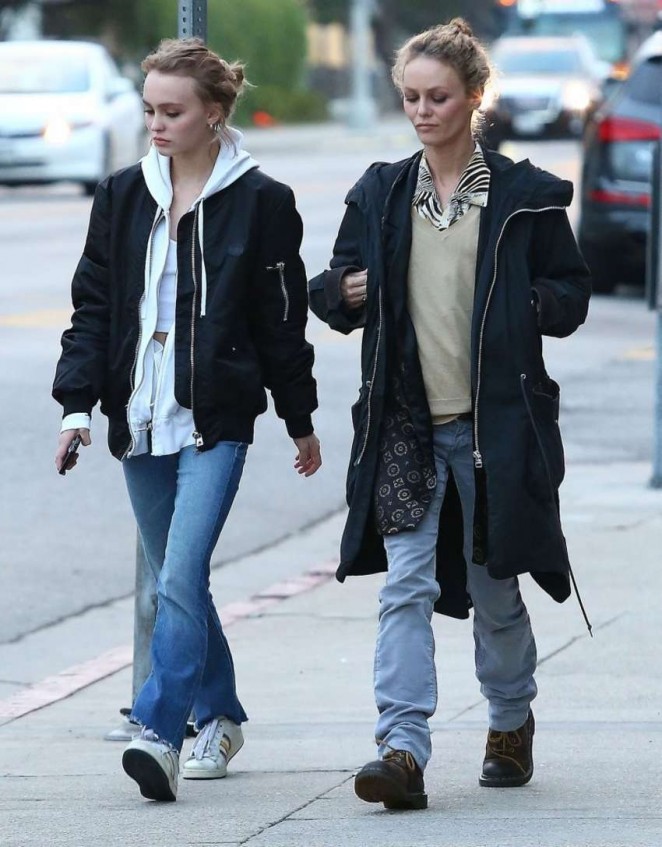 Lily Rose Depp and Vanessa Paradis out in West Hollywood