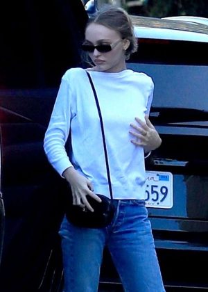 Lily Rose Depp at Alfred's for a coffee in West Hollywood