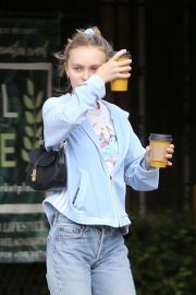Lily-Rose Depp at Aroma Cafe in LA