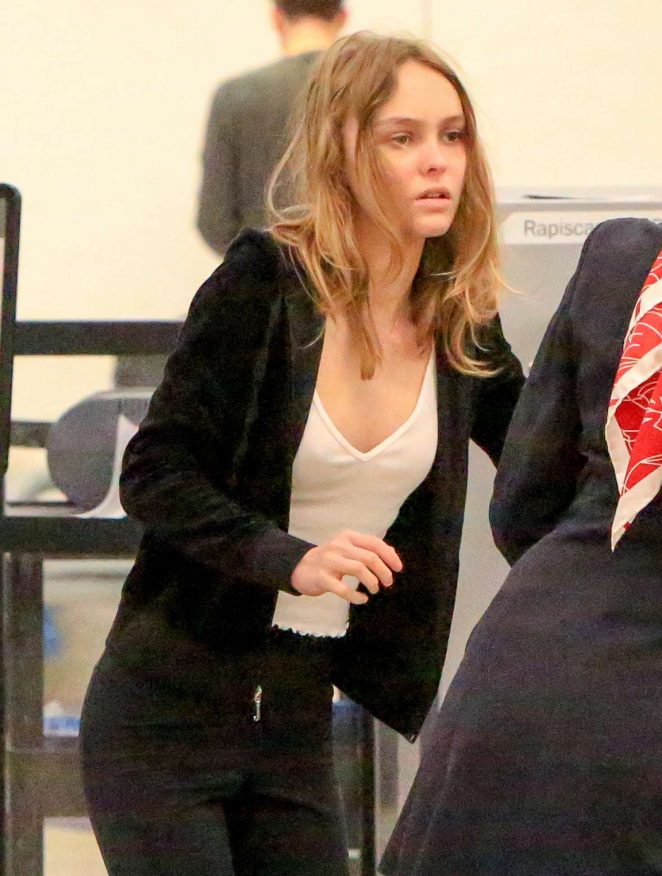 Lily Rose Depp at Los Angeles International Airport