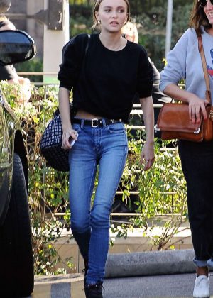 Lily Rose Depp in Jeans Out For Lunch in Los Feliz