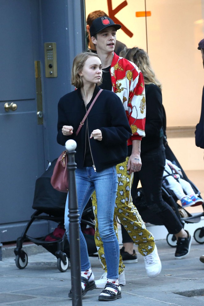 Lily Rose Depp in Jeans Out in Paris