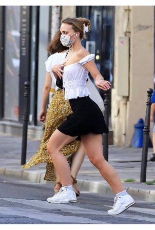 Lily-Rose Depp in Mini Skirt - Out in Paris
