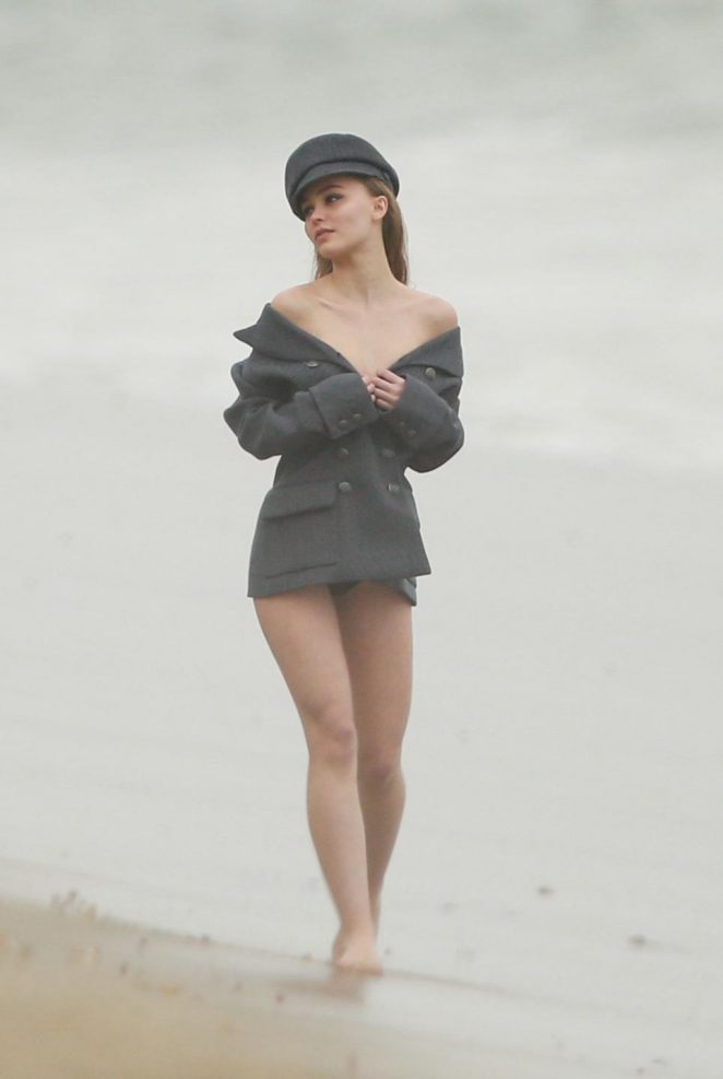 Lily Rose Depp ona fashion photoshoot in Malibu