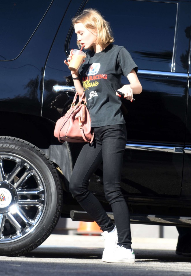 Lily Rose Depp in Black Jeans Out in Los Angeles