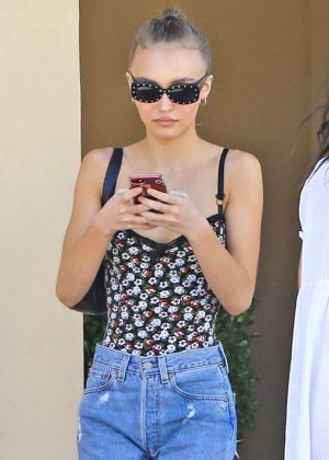 Lily Rose Depp out for lunch at Bouchon in Beverly Hills