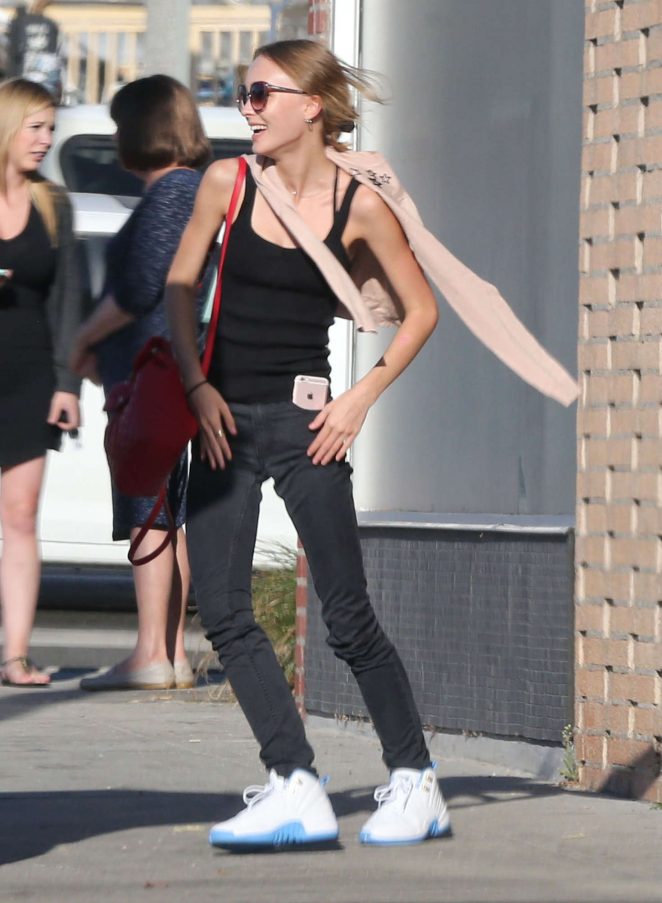 Lily Rose Depp out for lunch in Hollywood