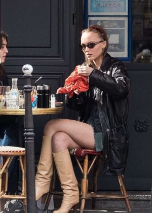 Lily Rose Depp - Out for lunch with a friend in Paris